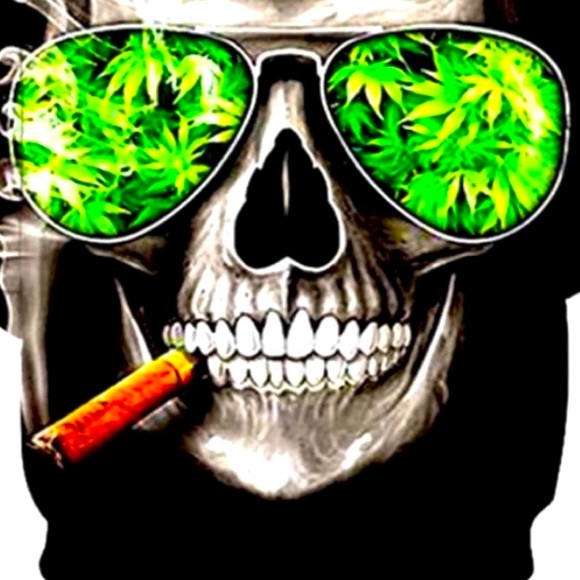 Street Graphics Double Sided Skull PullOver Long Sleeve Kangaroo Pocket Hoodie - Picture 4 of 4